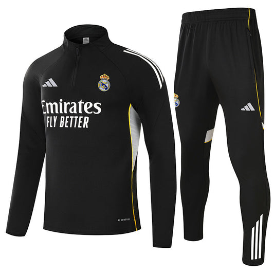 2025–26 Real Madrid Black Training Tracksuit Set