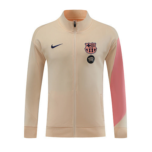 2025 FC Barcelona Beige Long Sleeve Tracksuit Set