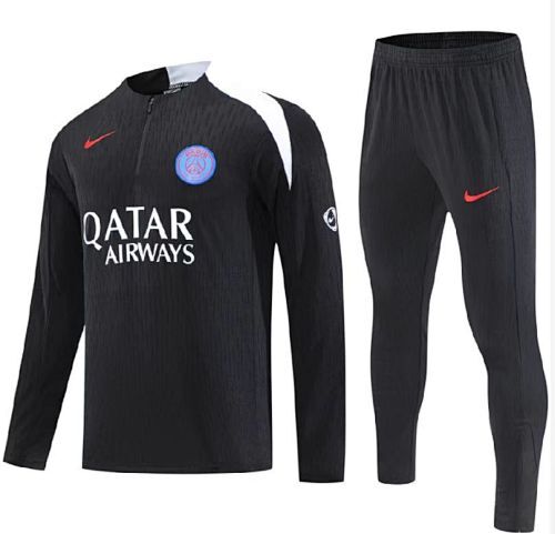 2025–26 Paris Saint-Germain Black Training Tracksuit Set