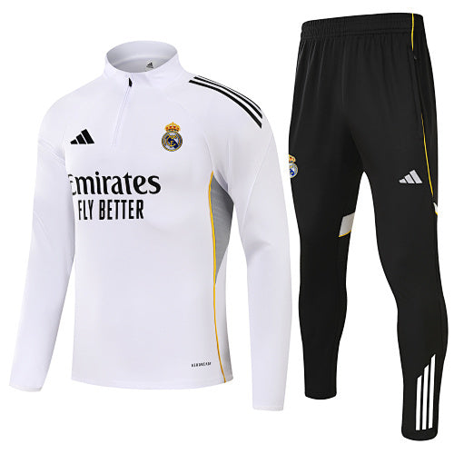 2025–26 Real Madrid White Training Tracksuit Set